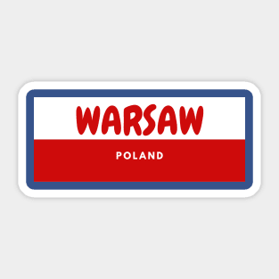 Warsaw City in Poland Flag Sticker